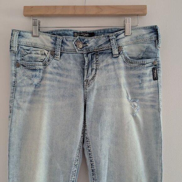 Silver light wash Tuesday low boot cut jeans - authentic 2000's jeans - Picture 3 of 11